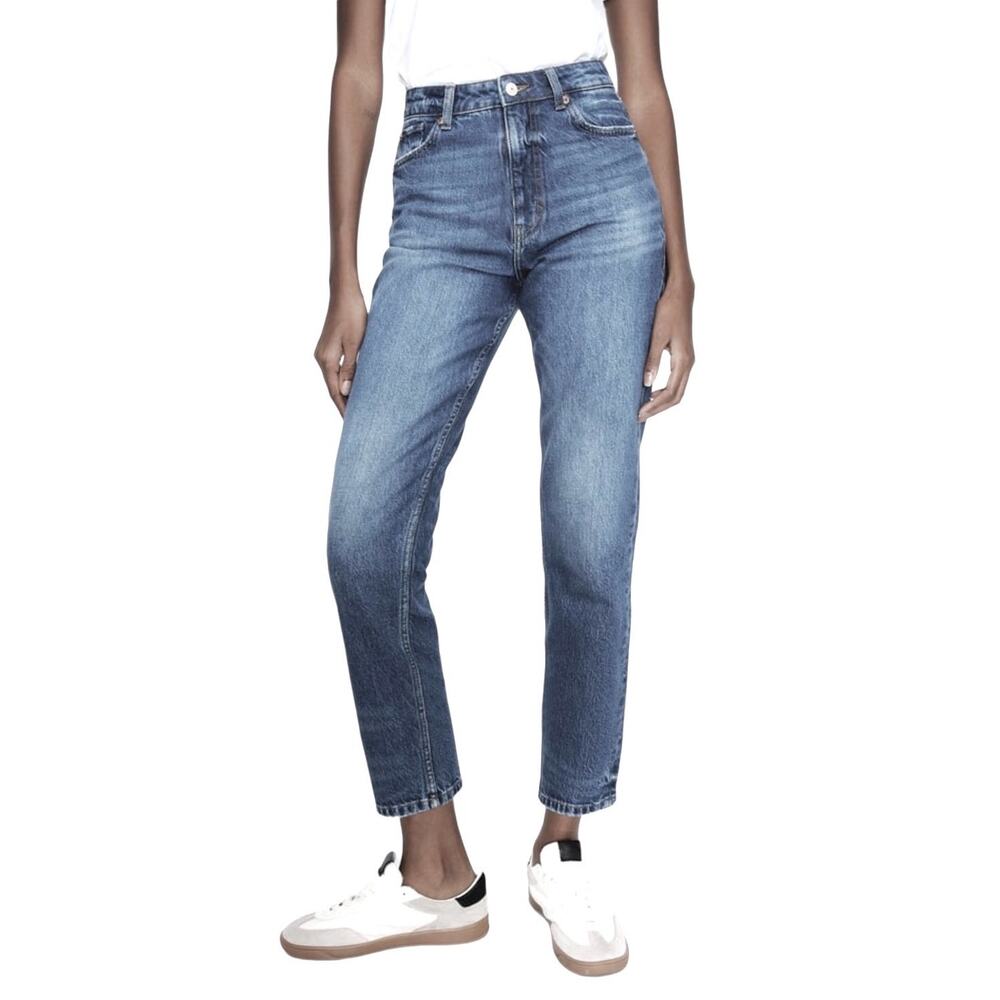 Zara Women's Size 6 The 90’s Mom Fit Jeans Tapered Retro Vintage Look FLAW